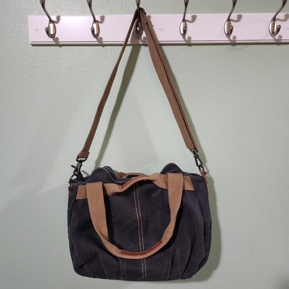 Women's Z-joyee Causual Vintage Hobo Canvas Daily Top Handle Grey Shoulder Tote